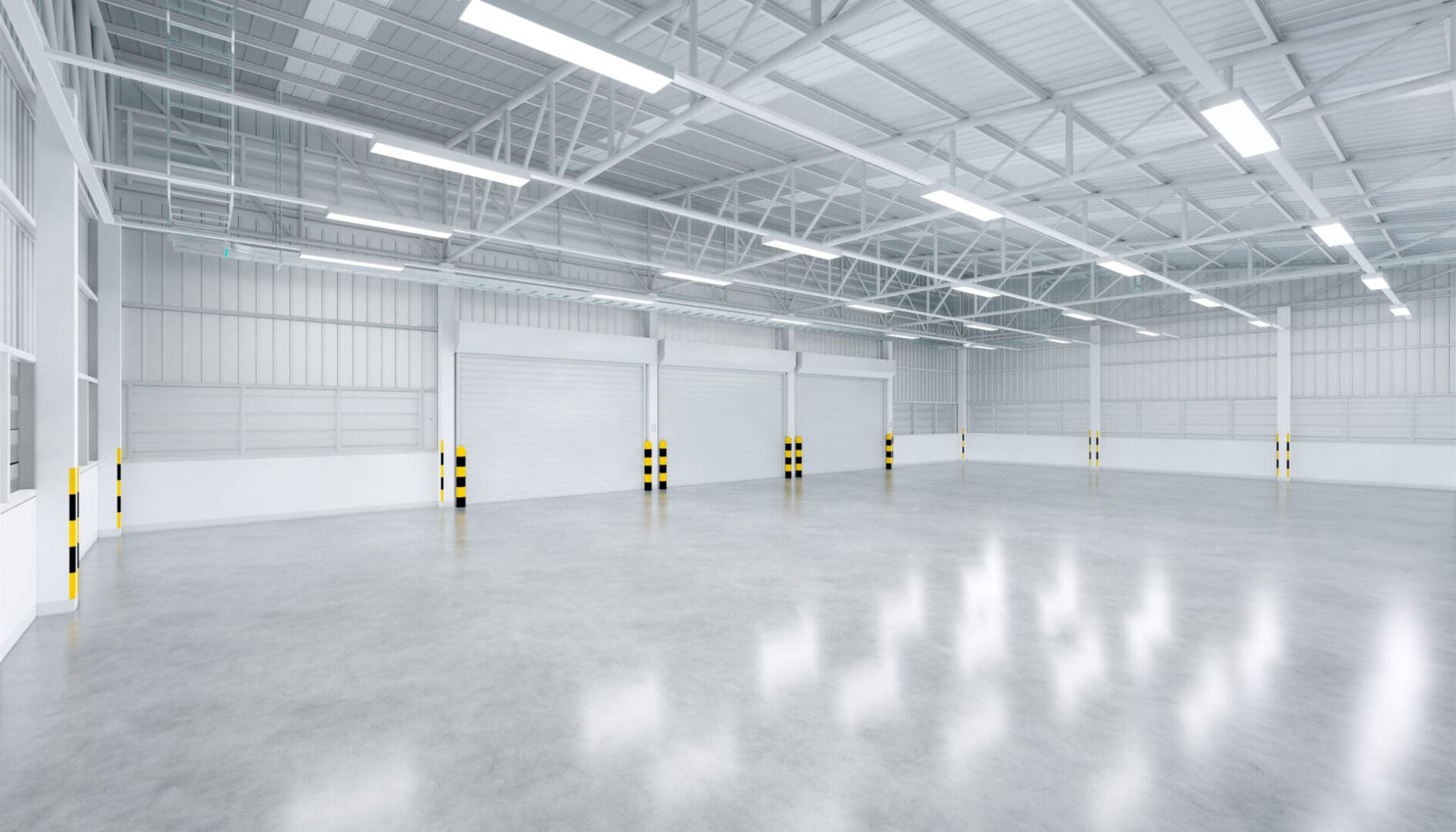 A large empty warehouse with no people in it.