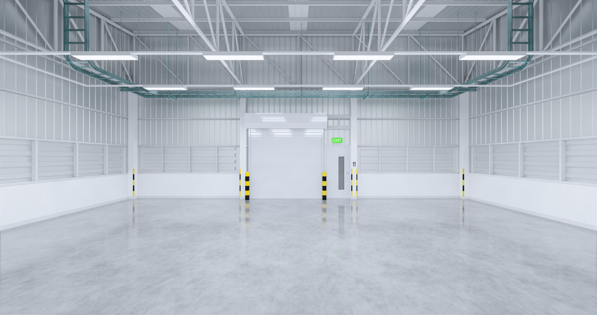 A large empty warehouse with no people in it.
